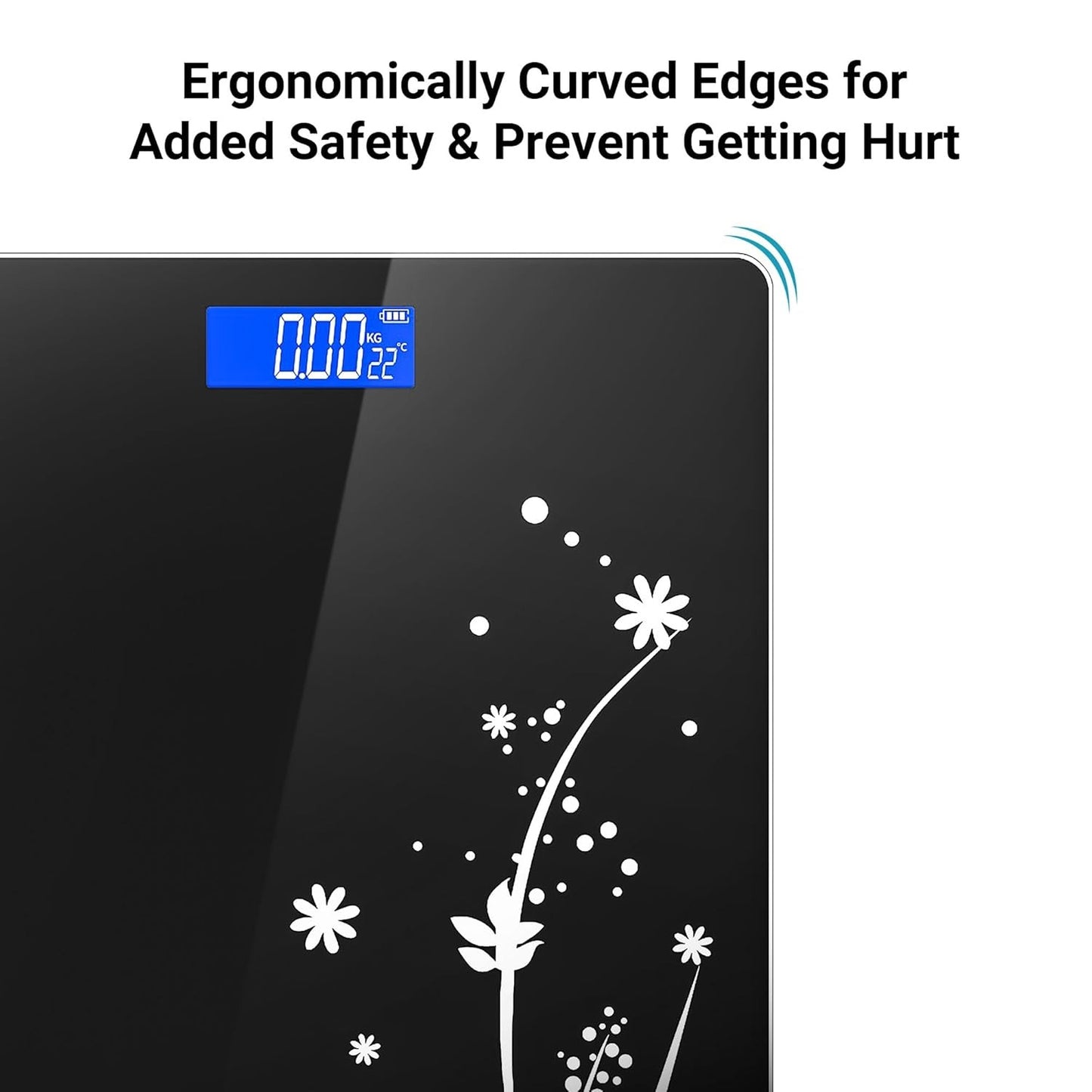 ANT Flora Bud Digital Scale – Highly Accurate Bathroom Body Weight Scale, 180Kg Capacity, LCD Display