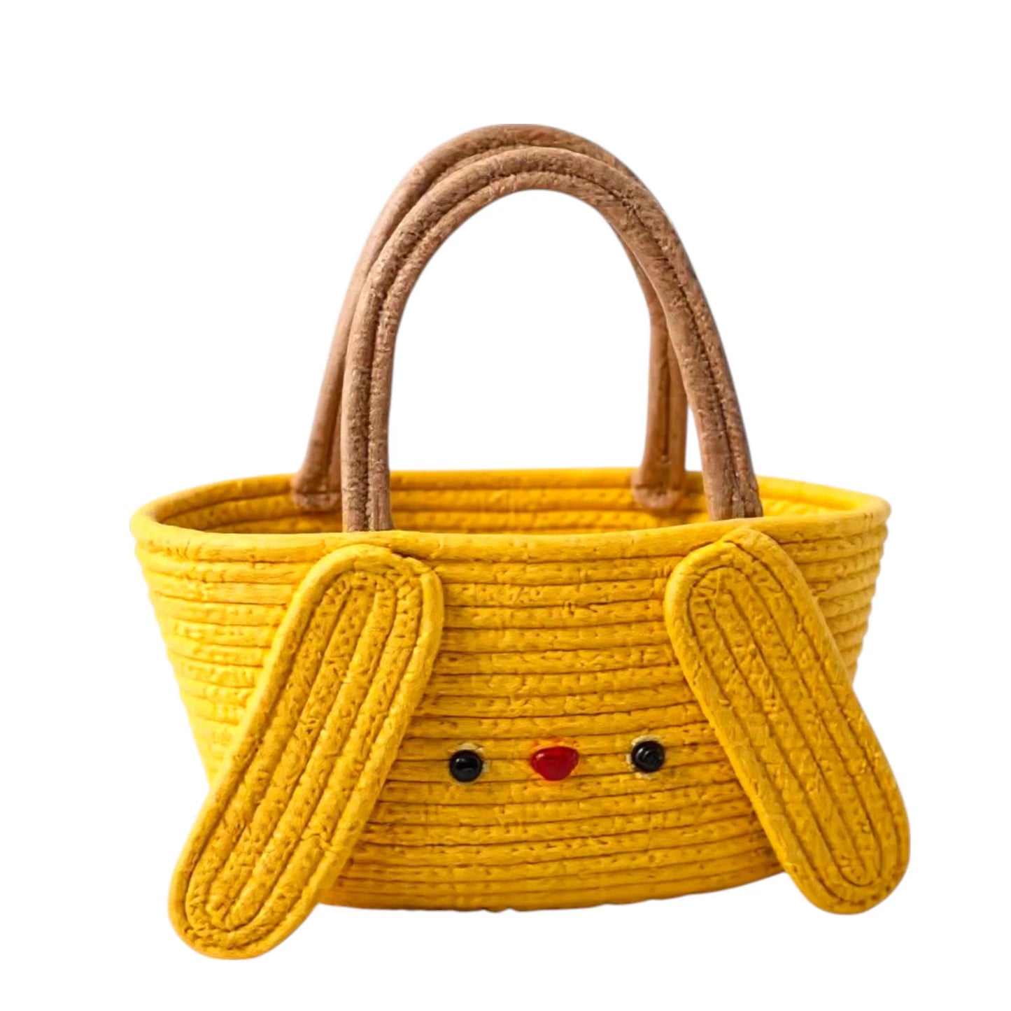 Yellow Cotton Woven Bucket Handbag – Casual Shoulder Bag for Women | Handcrafted Vacation & Wedding Purse
