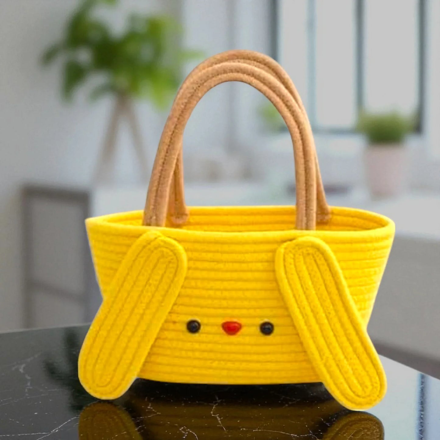 Yellow Cotton Woven Bucket Handbag – Casual Shoulder Bag for Women | Handcrafted Vacation & Wedding Purse