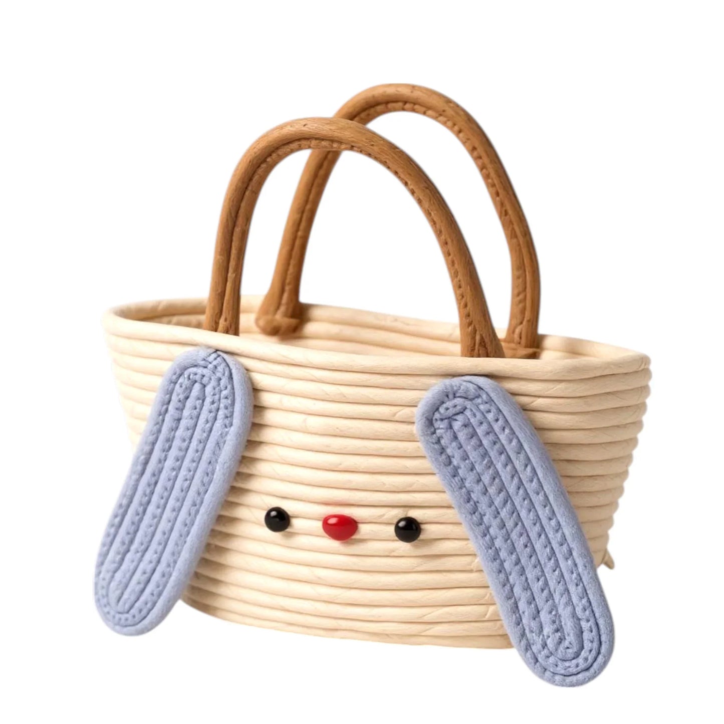 Beige Cotton Woven Bucket Handbag – Casual Shoulder Bag for Women | Handcrafted Purse