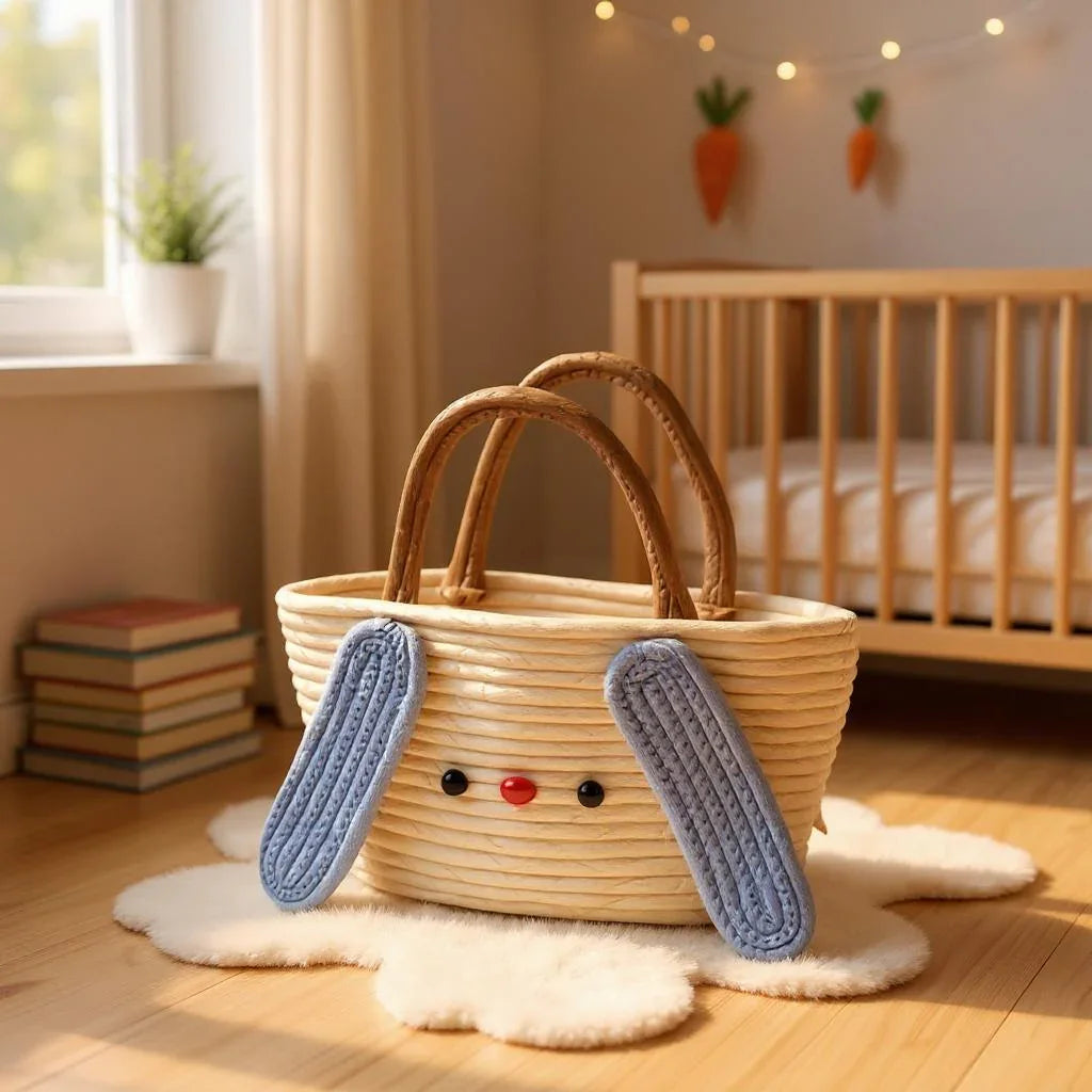 Beige Cotton Woven Bucket Handbag – Casual Shoulder Bag for Women | Handcrafted Purse