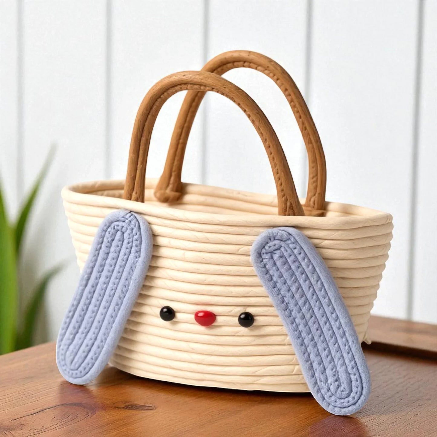 Beige Cotton Woven Bucket Handbag – Casual Shoulder Bag for Women | Handcrafted Purse