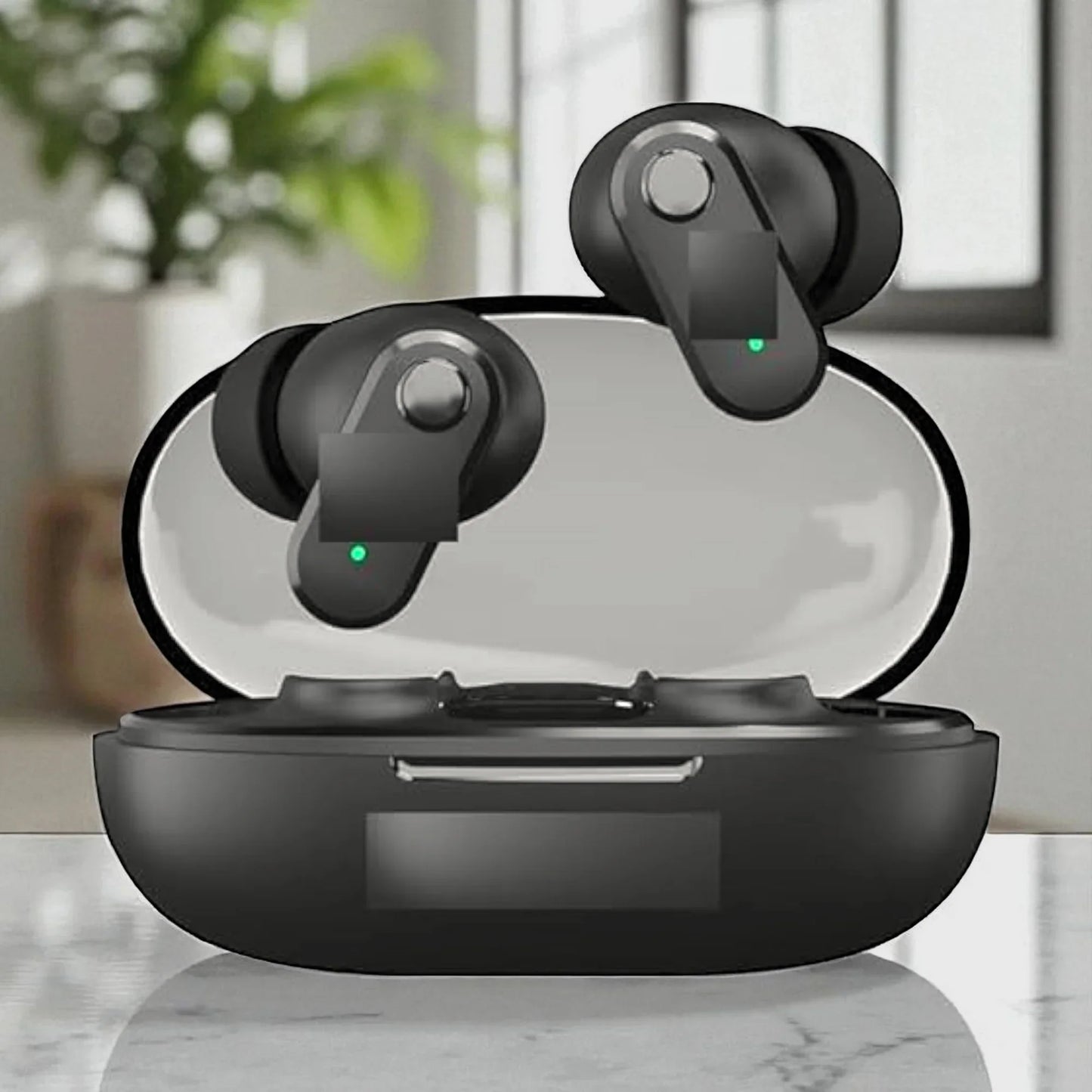 black earbuds