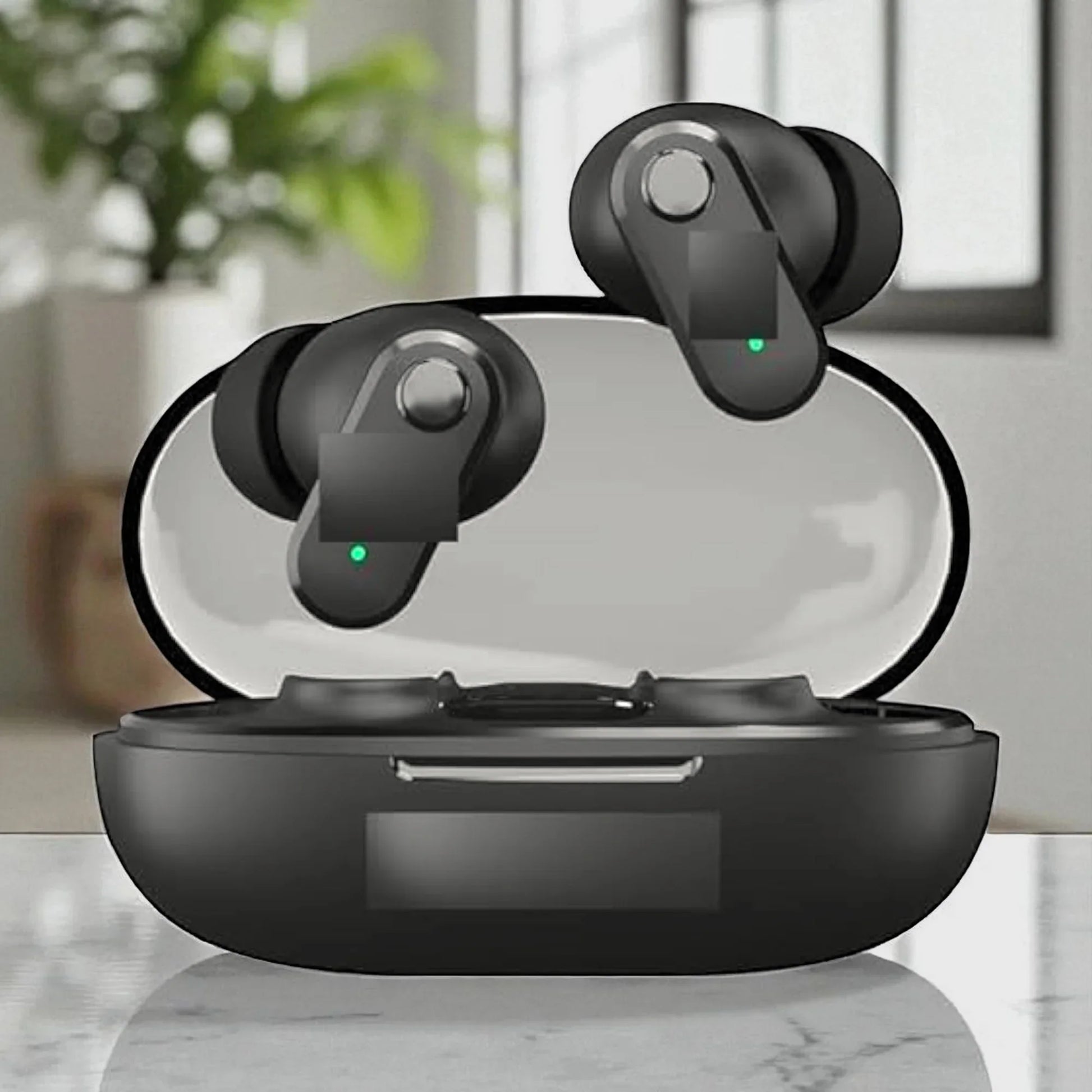 black earbuds