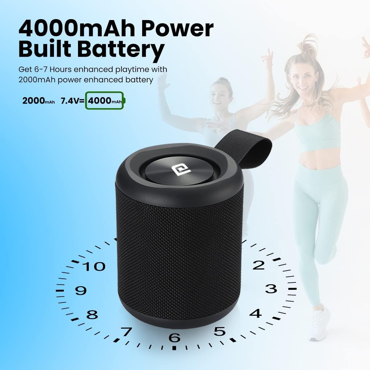 Black Plastic Sound Speaker Bluetooth – 6-7Hr Playback |Type C Charging Speaker