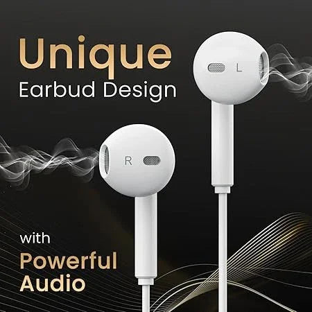 White Type C Wired Earphone – In-Ear with HD Mic | 14.2mm Driver, Powerful Audio