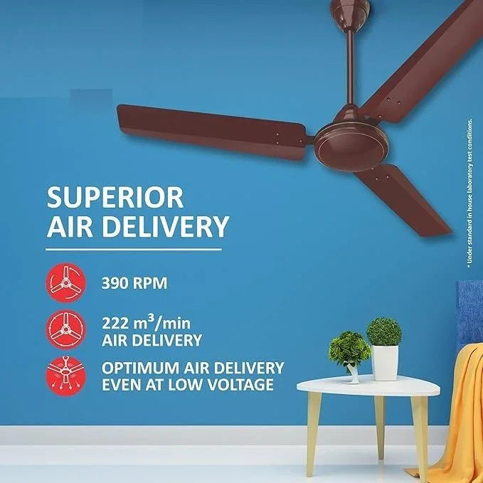 Brown Metal Ceiling Fan – 3 Blade Class Base | Energy Saving Roof Fan