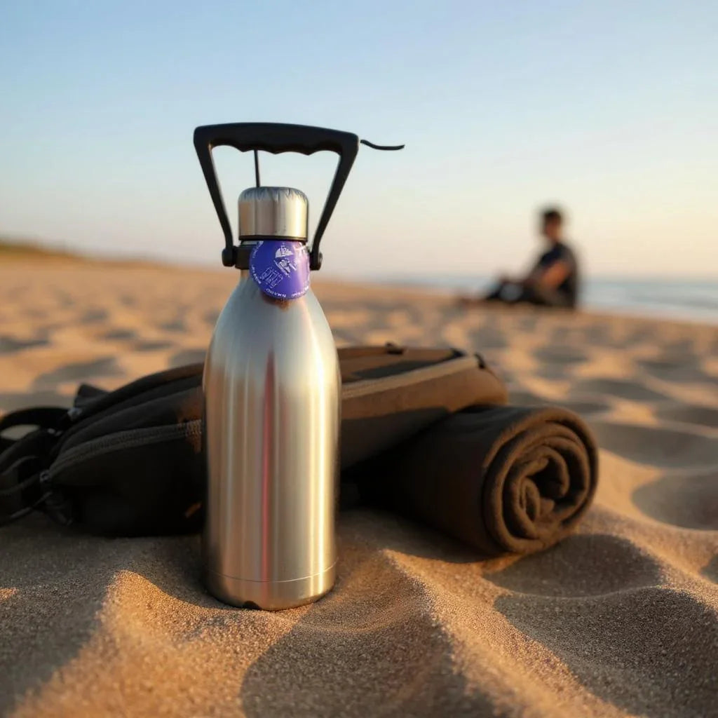 Silver Stainless Steel Water Bottle – 1600ML Double Wall | Hot & Cold, Leak-Proof, BPA-Free