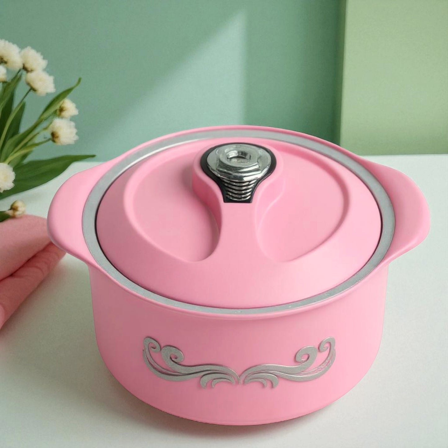 Breakfast Casserole Dish – 3000ML Insulated Casserole (Pink) | Hot Pot for Meals, Chapati, Rice & More