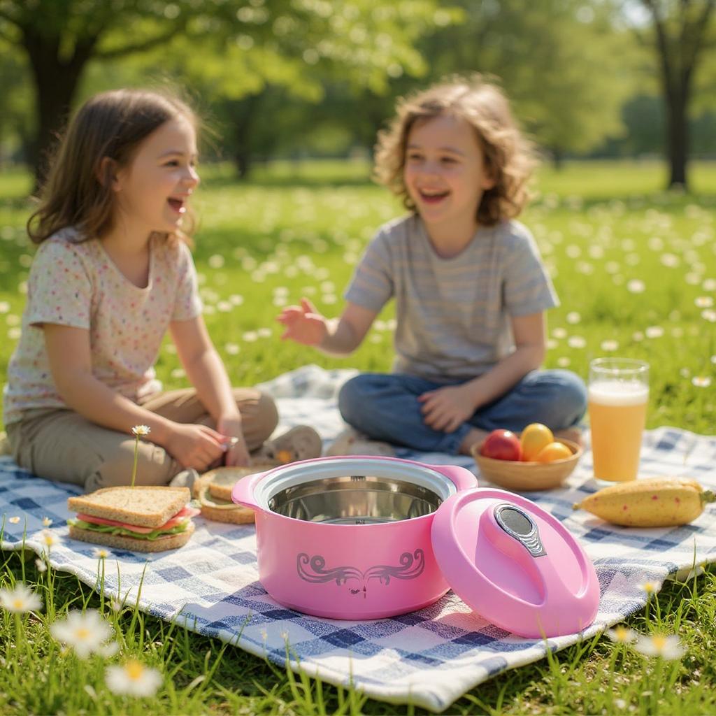 Breakfast Casserole Dish – 3000ML Insulated Casserole (Pink) | Hot Pot for Meals, Chapati, Rice & More