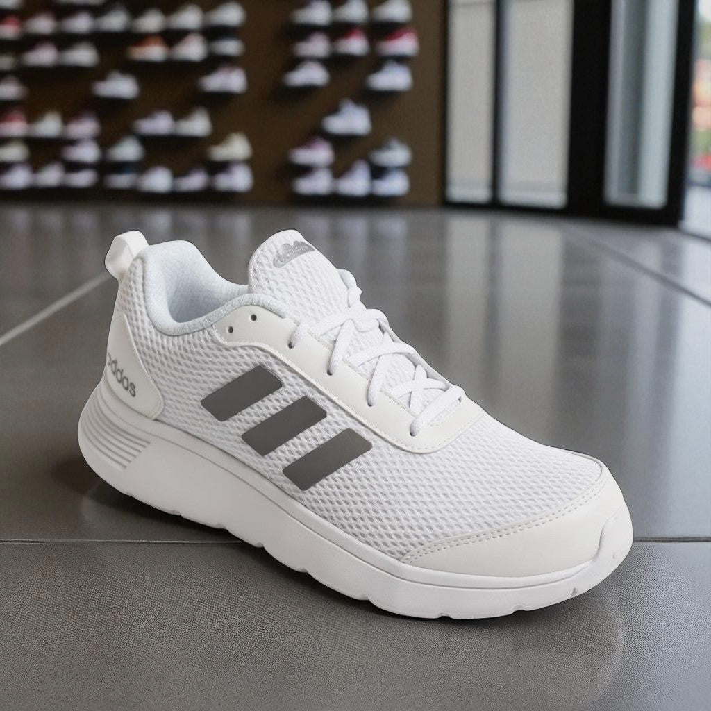 Adidas White Running Shoes – Men’s Drogo Lace-Up Sports Shoes | Mesh Upper & EVA Sole