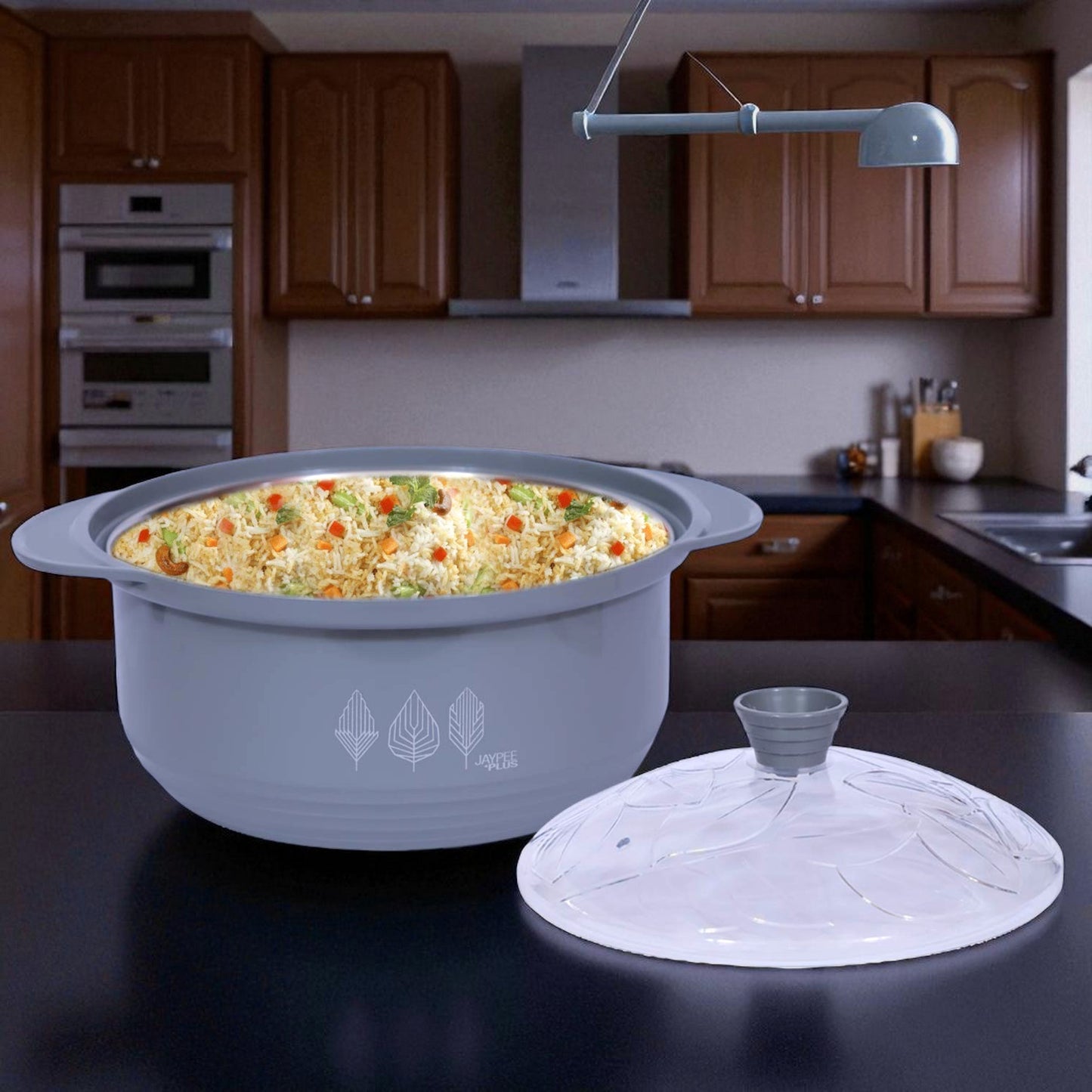 Jaypee Plus Aqualine 1200ml Steel Casserole with Lid | Stainless Steel Breakfast Casserole