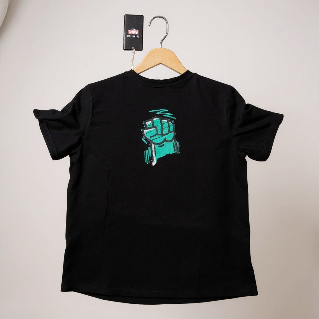 Punch Design Black Girl Top T Shirt Cotton – Small Size Casual Wear