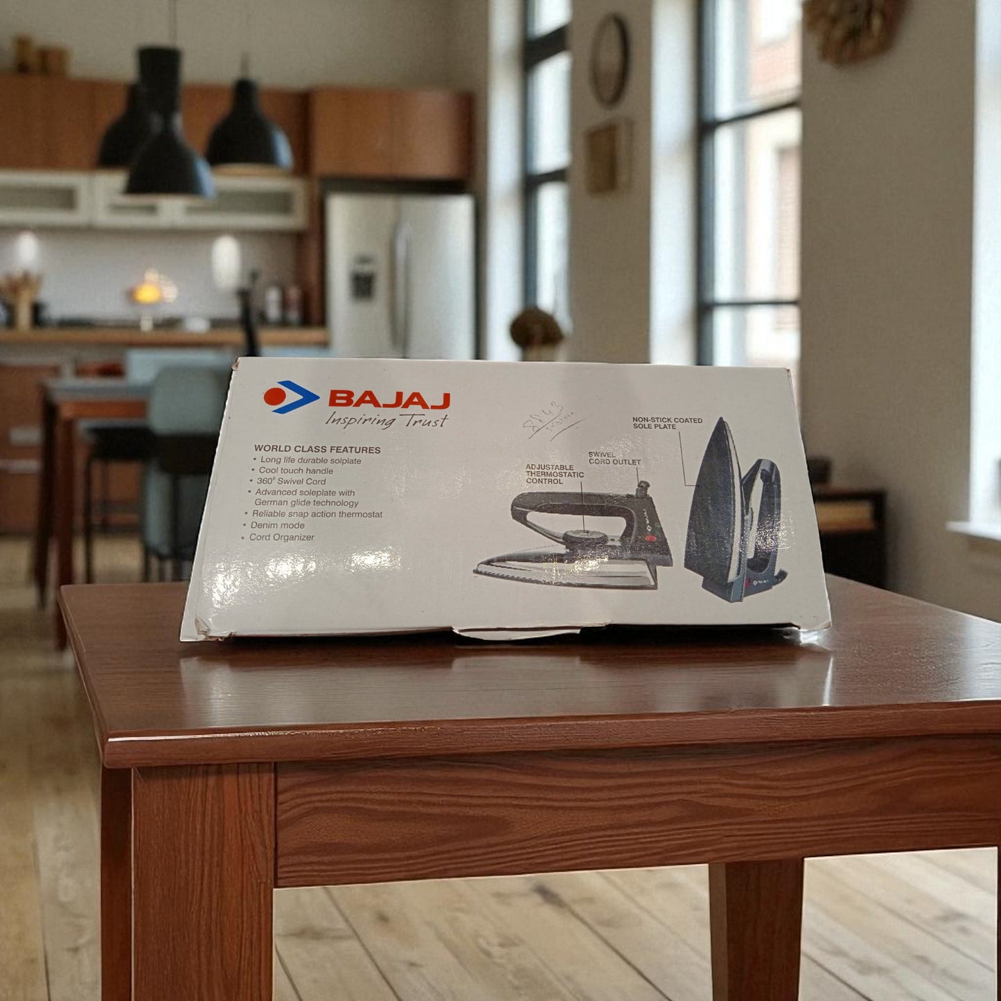 Bajaj Dry Iron 600W – Non-Stick Soleplate, Cool Touch Handle & 360° Swivel Cord