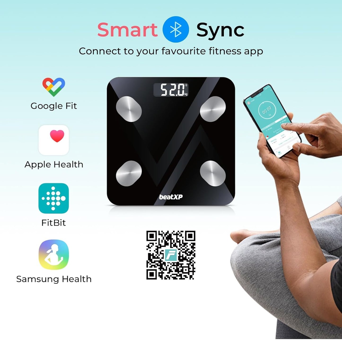 Digital Scale – Smart Bathroom Body Weight Scale with 13 Body Parameters, 180Kg Capacity, LCD Display