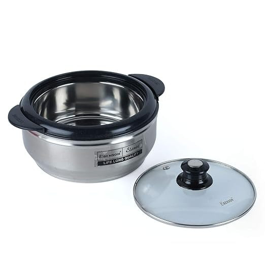 Benson 2Pcs Elante 2500 Casserole Set | Stainless Steel Hot Pot with Lids & Plastic Spoons