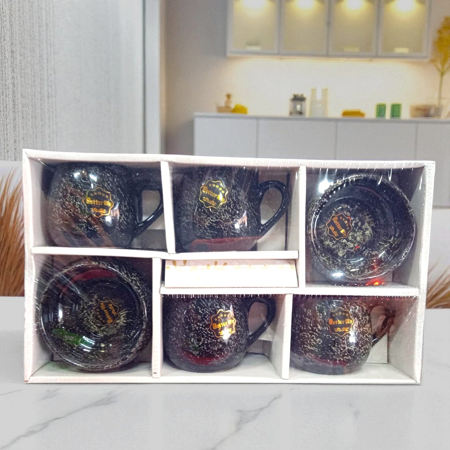 Brasilia 4 Pc Tea Mug & 2 Ceramic Bowls Set | Elegant Cup & Bowl Combo