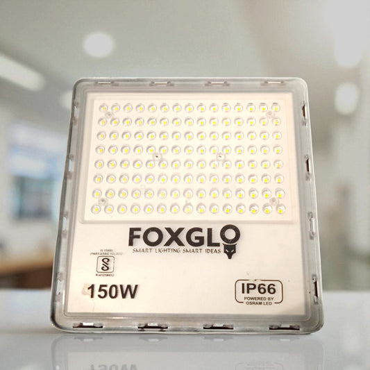 FOXGLO 150W LED Flood Light | White Outdoor Lighting