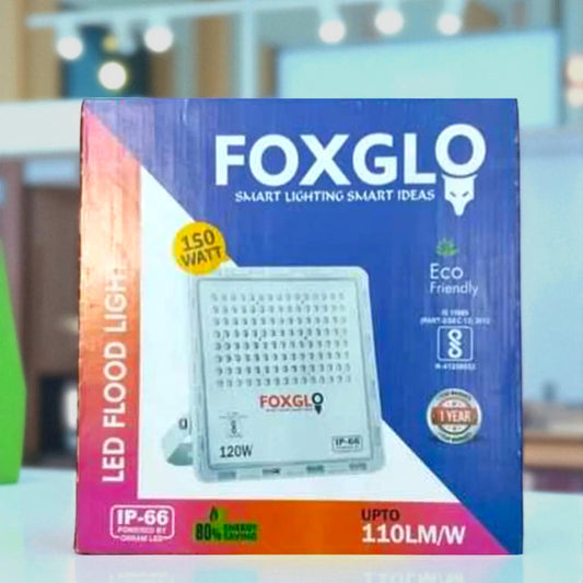 FOXGLO 150W LED Flood Light | White Outdoor Lighting