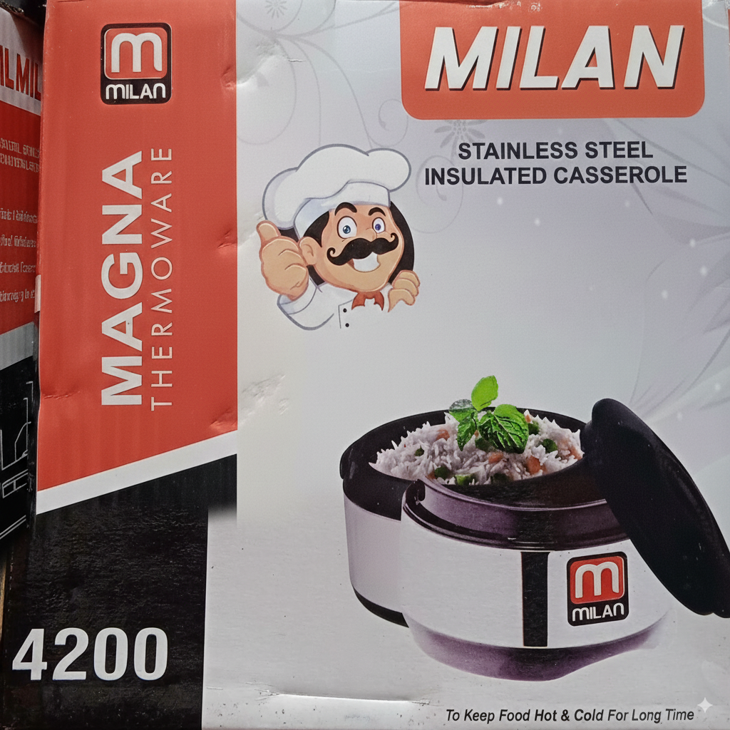 Milan Thermoware Casserole 2500ML – Stainless Steel Hot & Cold Food Server