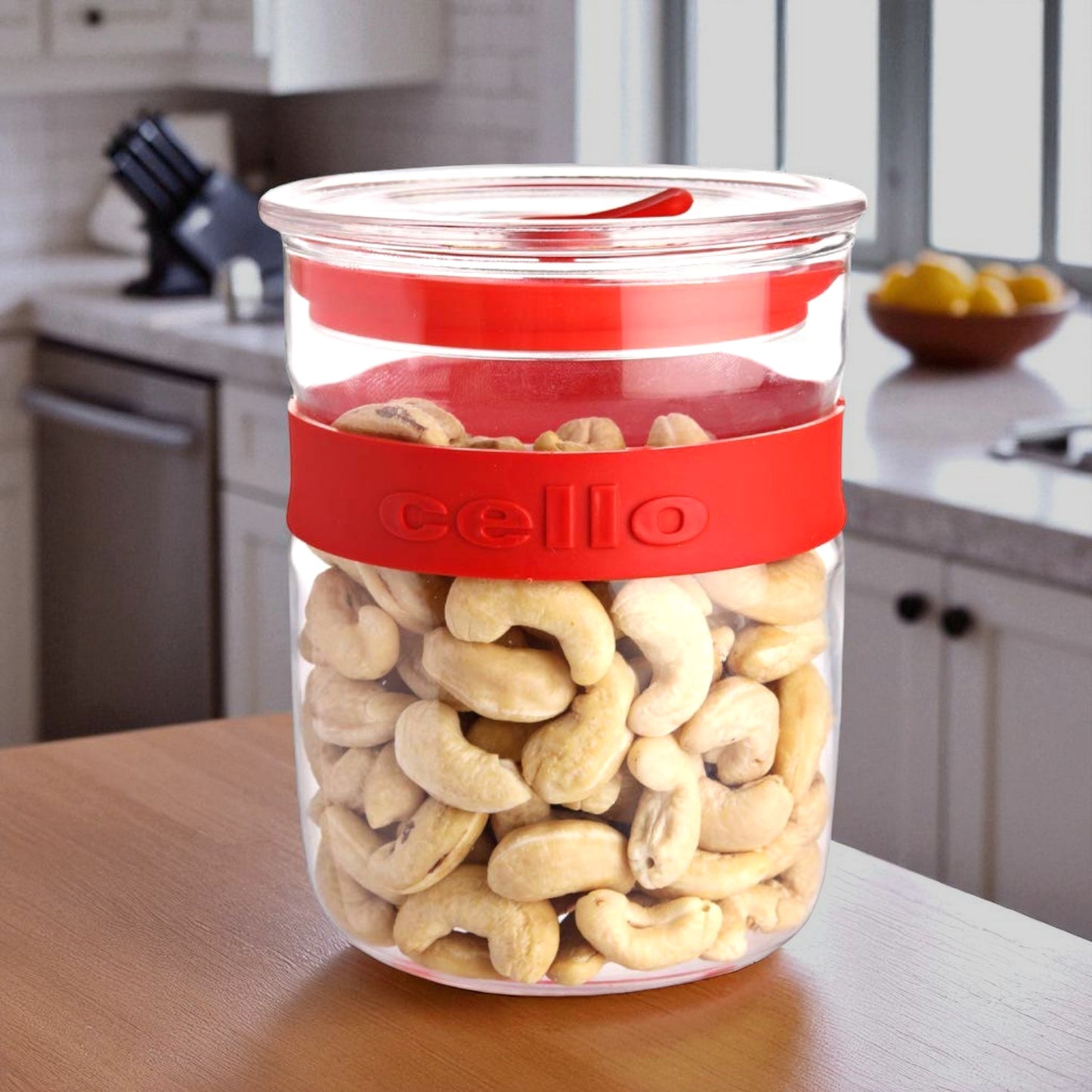 CELLO Vacu Fresh 600ml Borosilicate Glass Container – Airtight & Clear