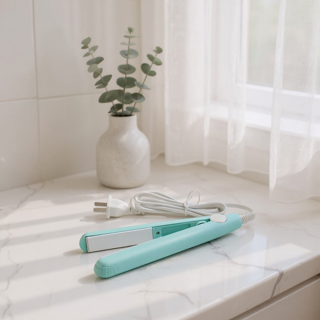 Skyblue Mini Hair Straightener for Women – Flat Iron Curler DIY Hair Styling