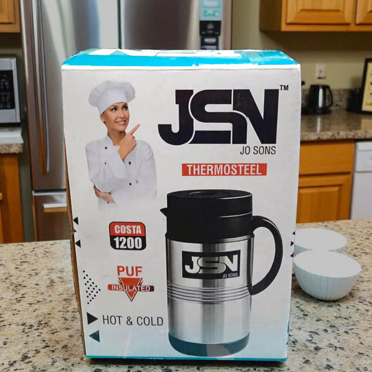 JSN Thermosteel Stainless Steel Flask | Insulated Hot & Cold Tea Coffee Thermos (800ml/1200ml)