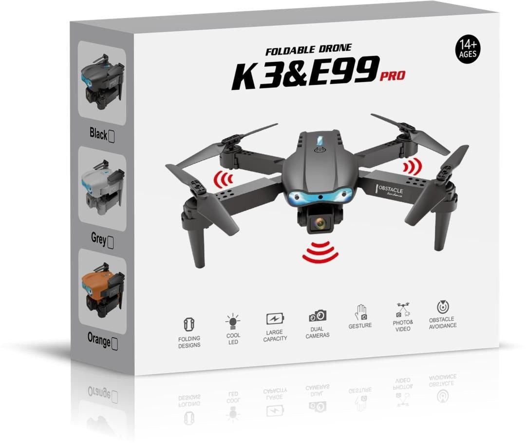 Double Camera Drone – Foldable Quadcopter, LED & Gesture Control