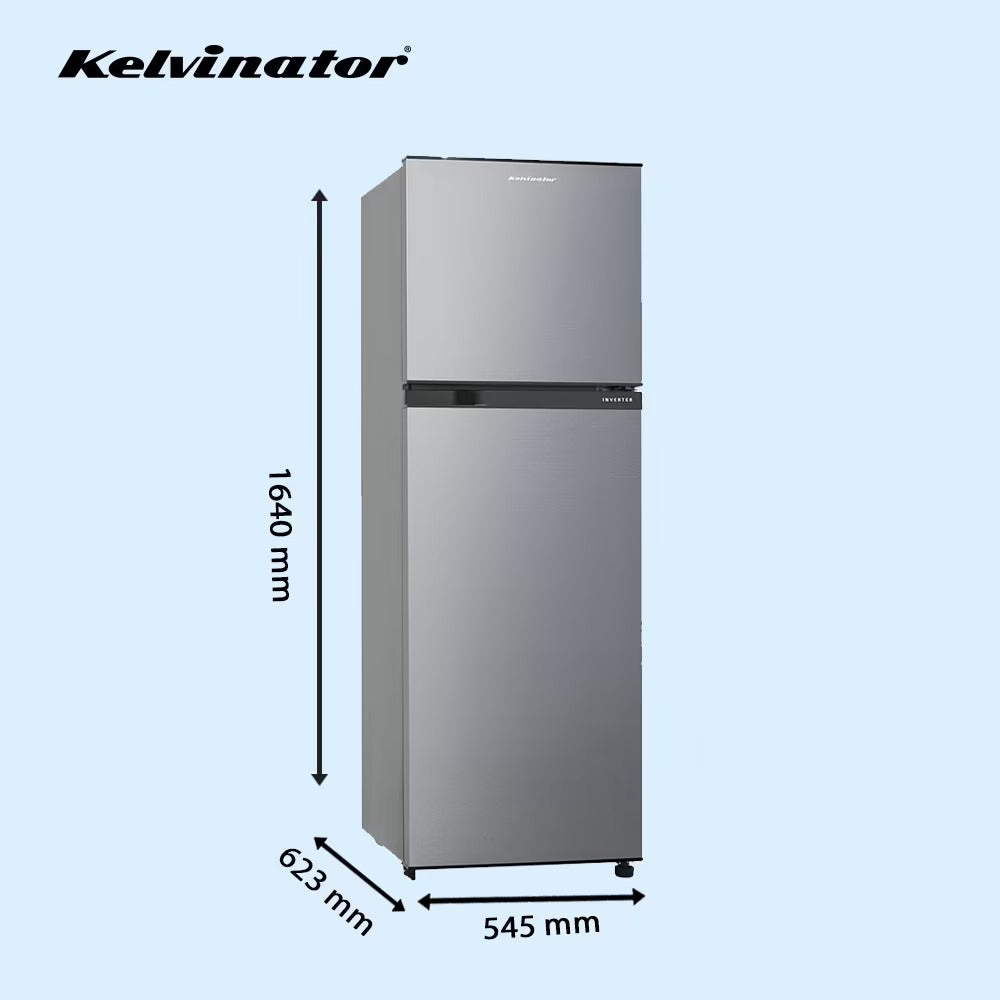 Kelvinator Fridge Double Door – 270 Litre Refrigerator - 2 Star Silver