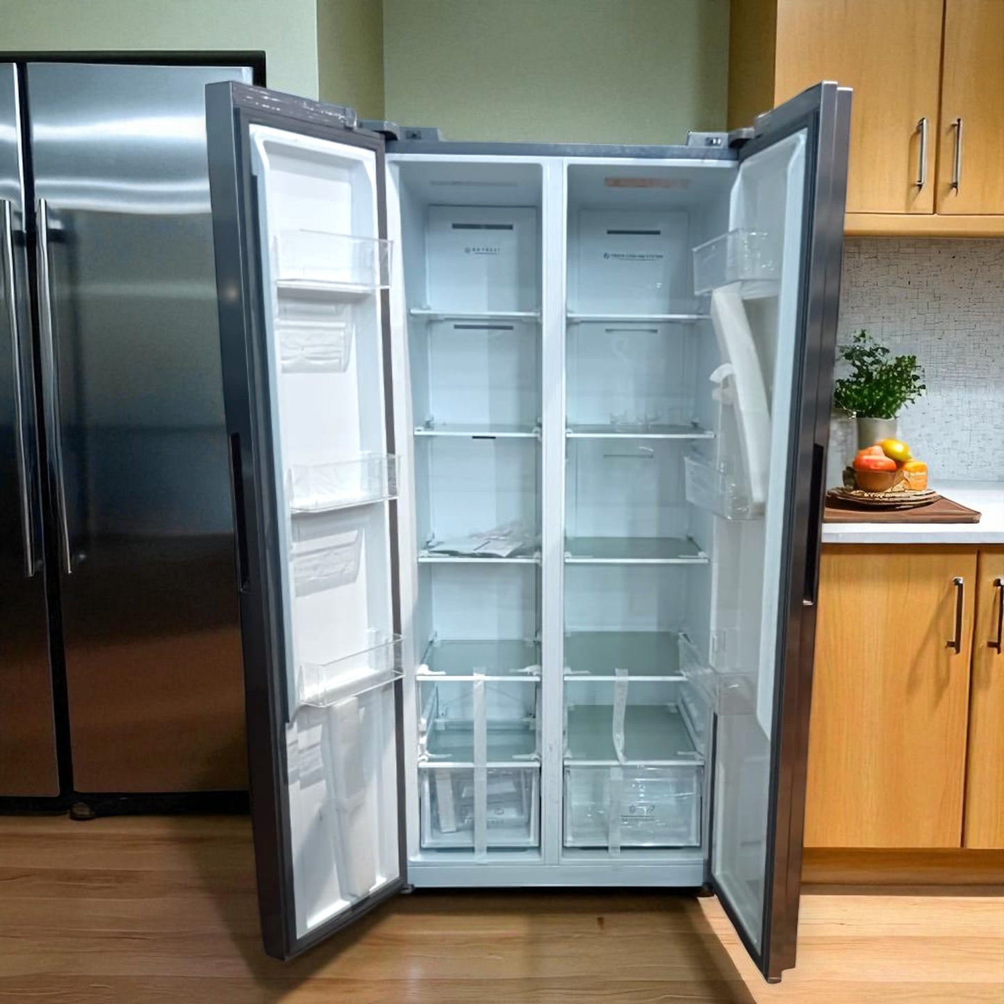 Kelvinator Fridge Double Door – 500 Litre Side by Side Refrigerator Silver