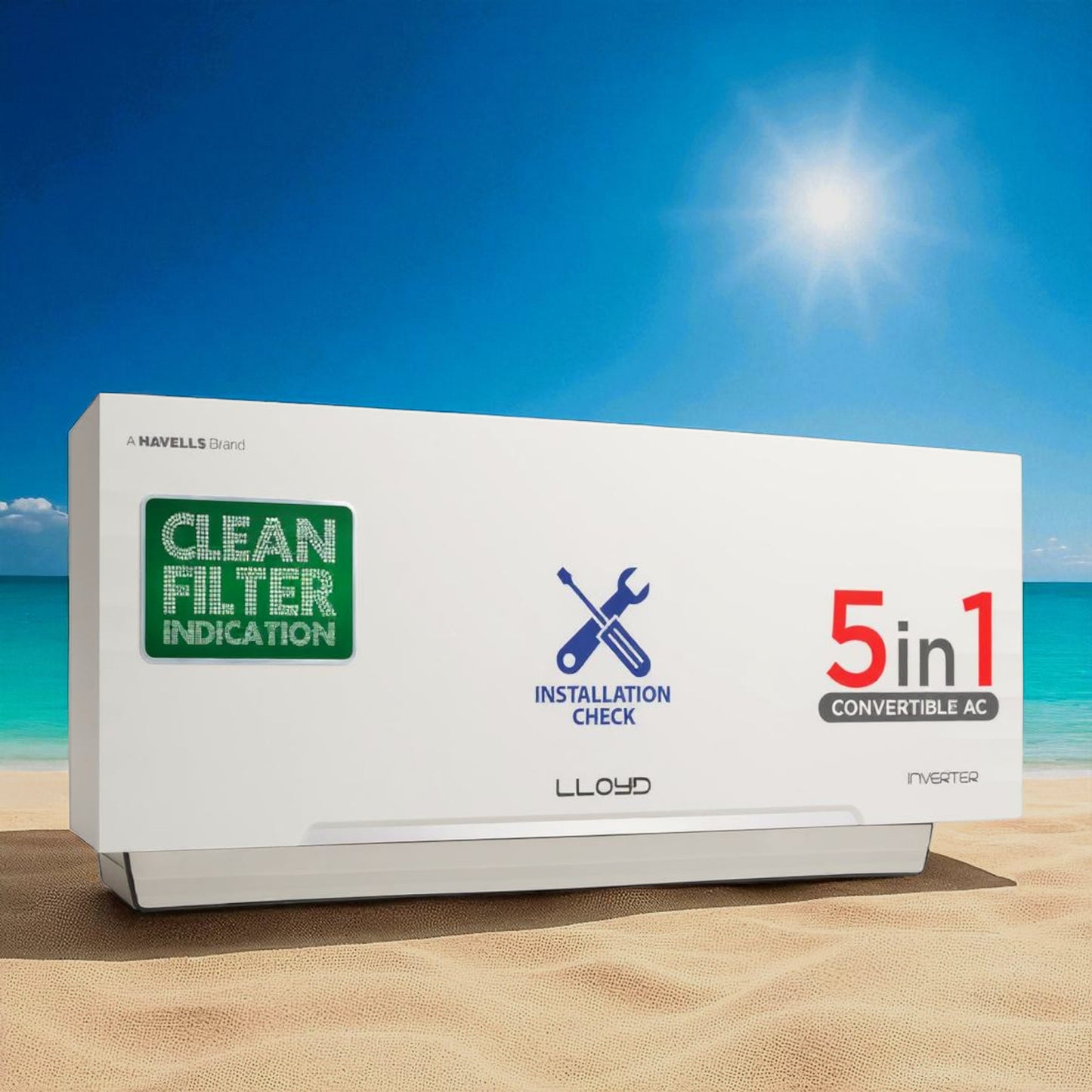 Lloyd 1.5 Ton Split AC – 3 Star Inverter with Copper Condenser (White)