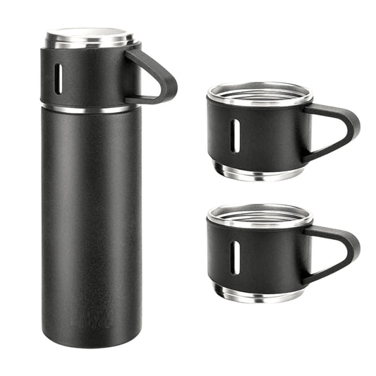 Black Stainless Steel Water Bottle – 500ml | Hot & Cold Insulated Sports Water Bottle