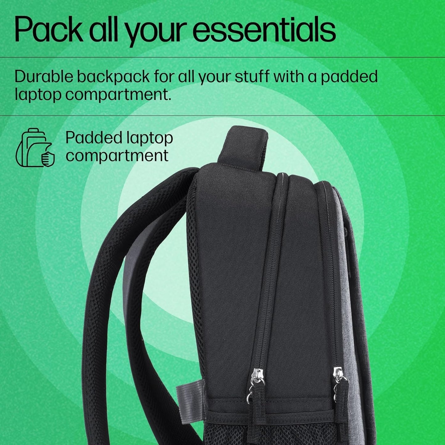 HP Waterproof Laptop Briefcase for Men – 15.6" Black Bag Backpack