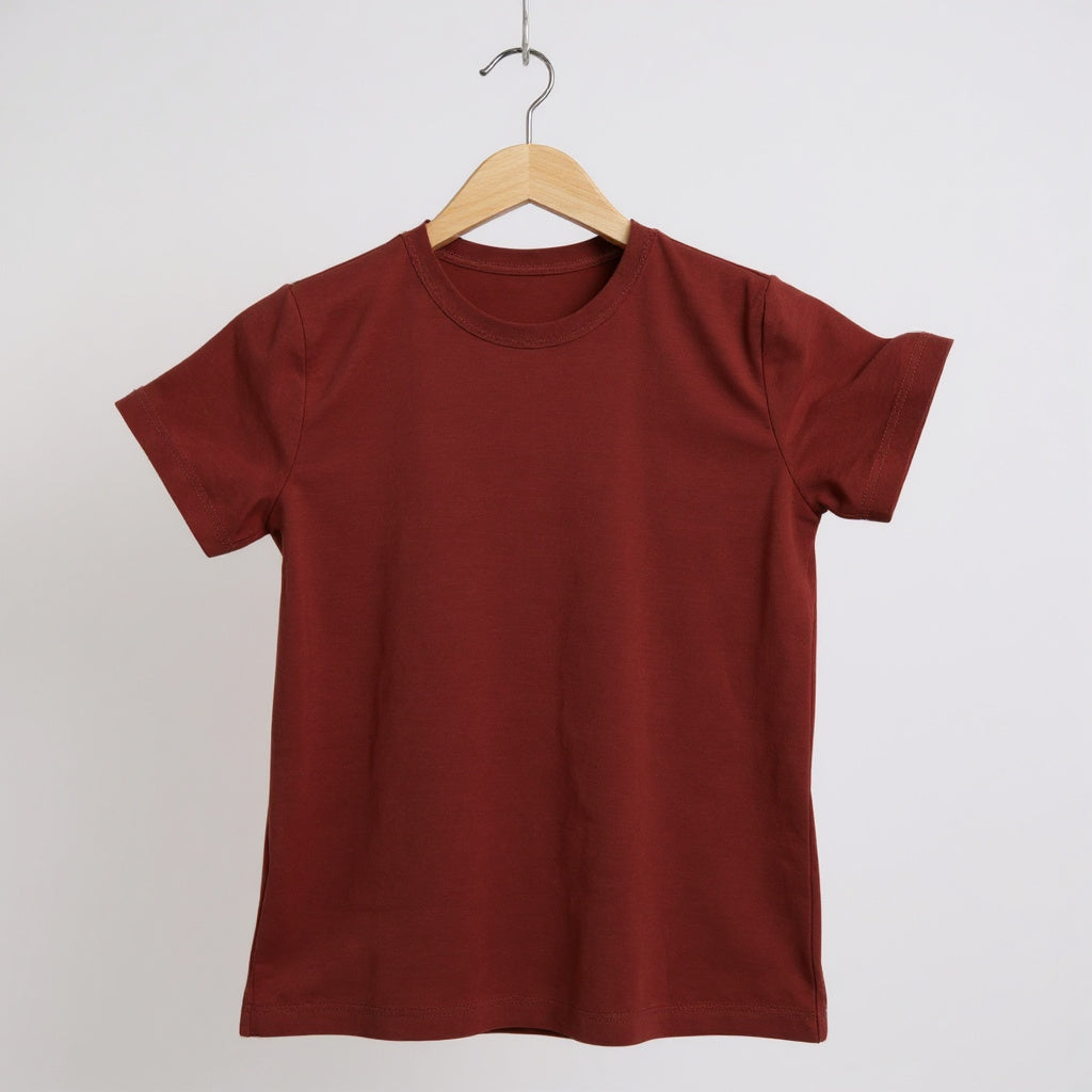 Maroon Girl Top T Shirt Cotton – Small Size Casual Wear