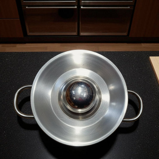 Marvel Belly Casserole 1500ml | Stainless Steel Round Breakfast Casserole with Glass Lid