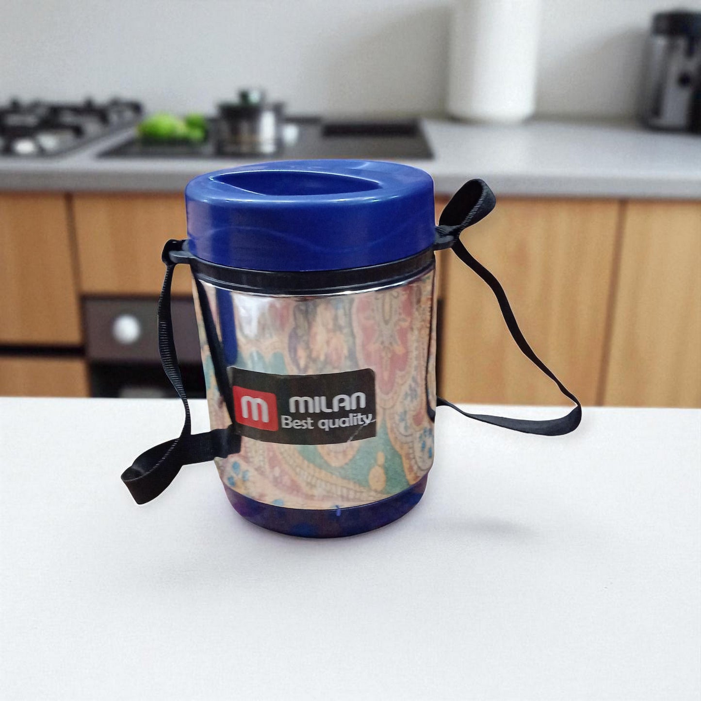 Milan Stainless Steel & Plastic Lunch Box | 3 SS Tiffin + 1 Plastic Small Tiffin (2-Piece Set)