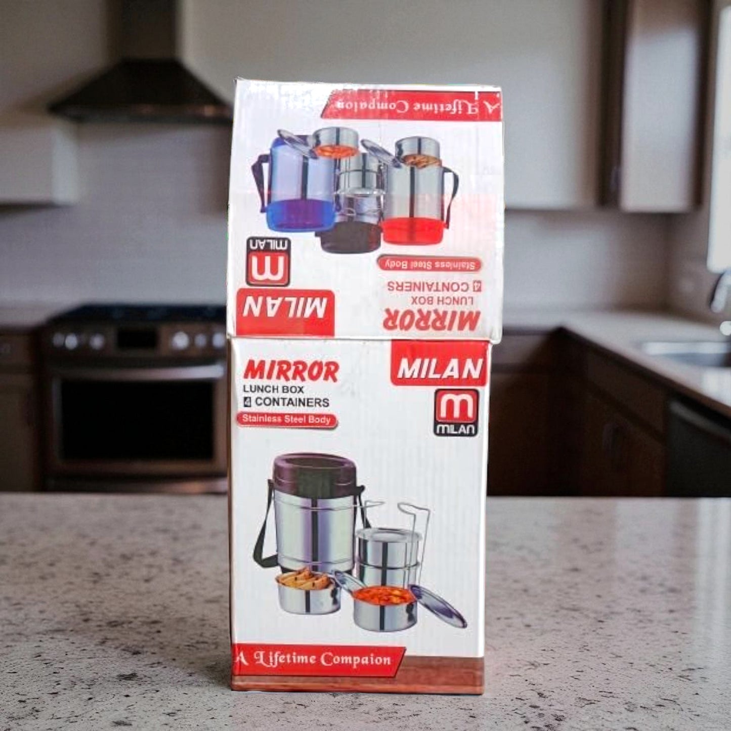Milan Crazy Lunch Box with 4 Containers – Stainless Steel Insulated Four Compartment Lunch Box