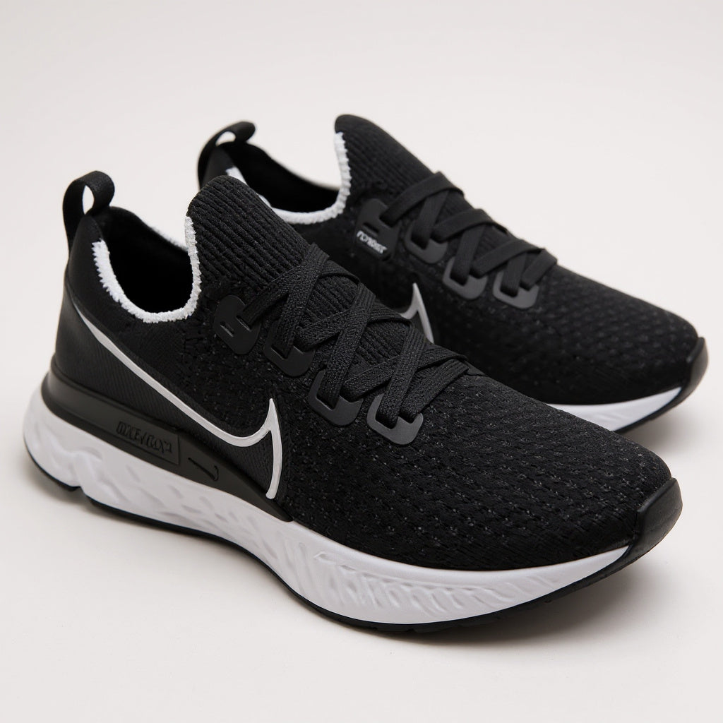Nike Black React Infinity Run FK Lace-Up Running Shoes | Lightweight Sports Sneakers