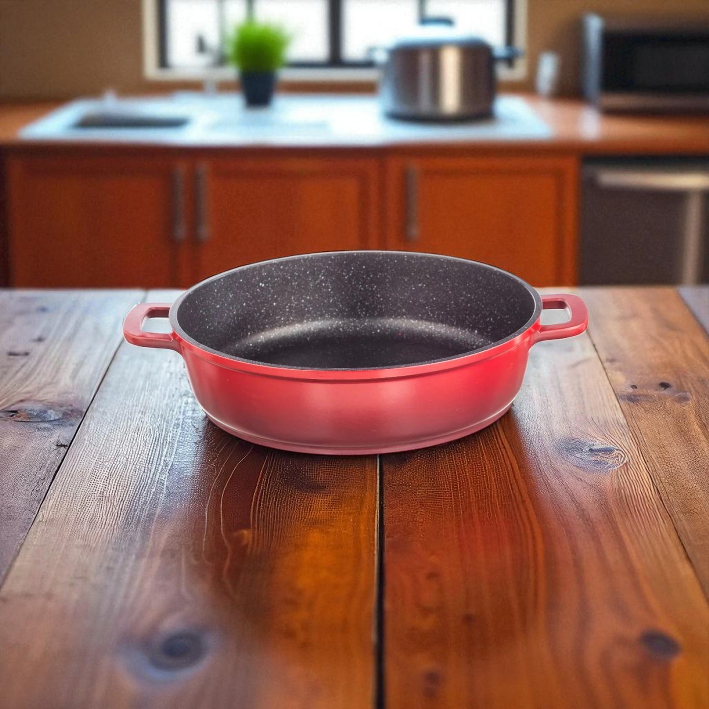 Nouvetta Cooking Kadai with Glass & Rubber Lid | Non-Stick, Induction Compatible