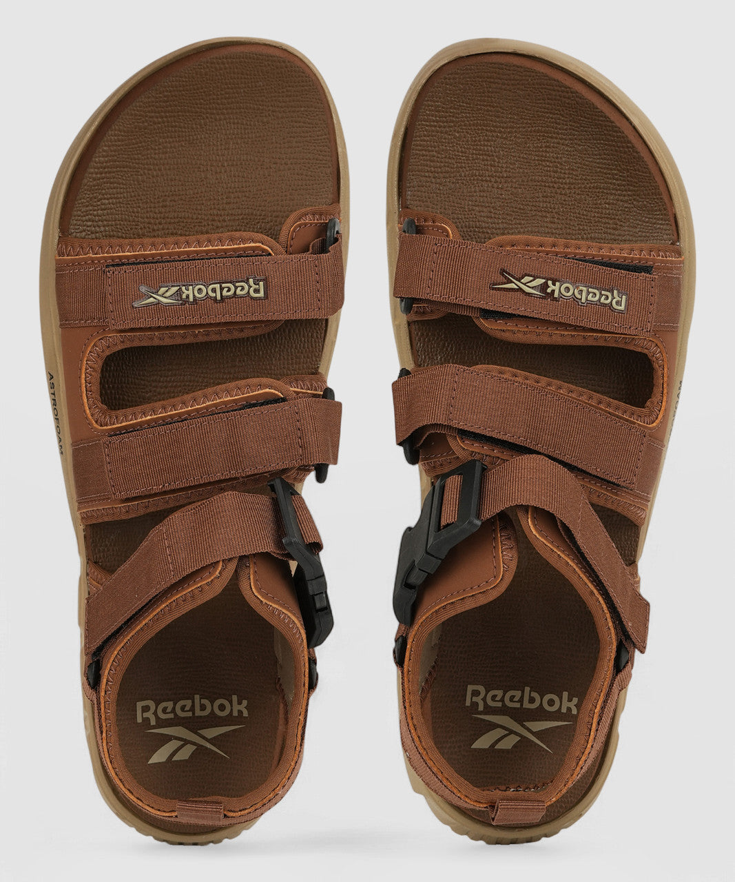 Reebok Sandals for Men – Brown Sports Sandals | Velcro Closure & Rubber Sole