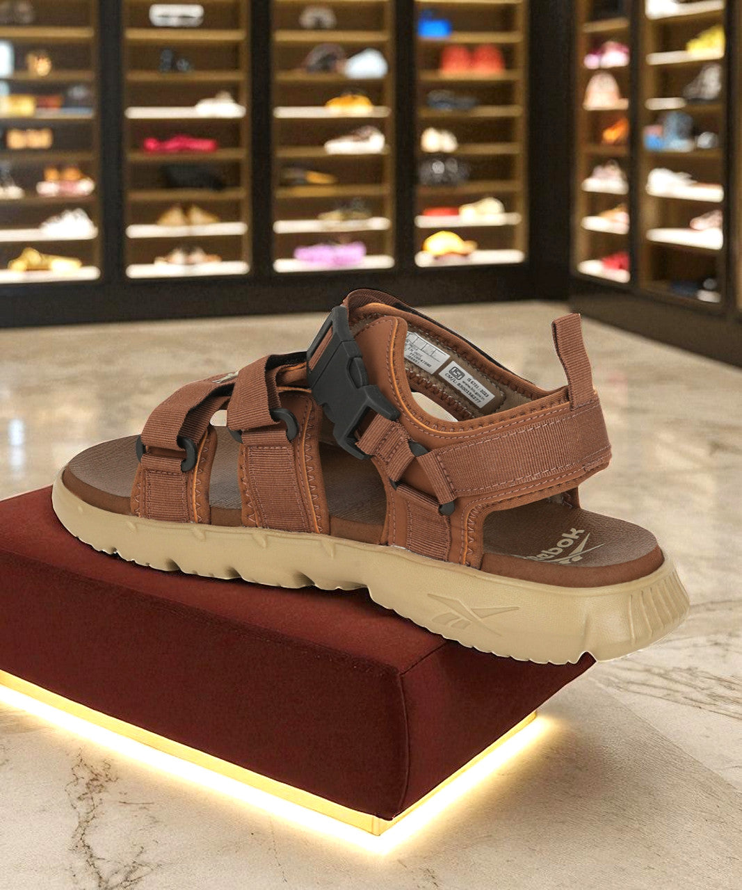 Reebok Sandals for Men – Brown Sports Sandals | Velcro Closure & Rubber Sole