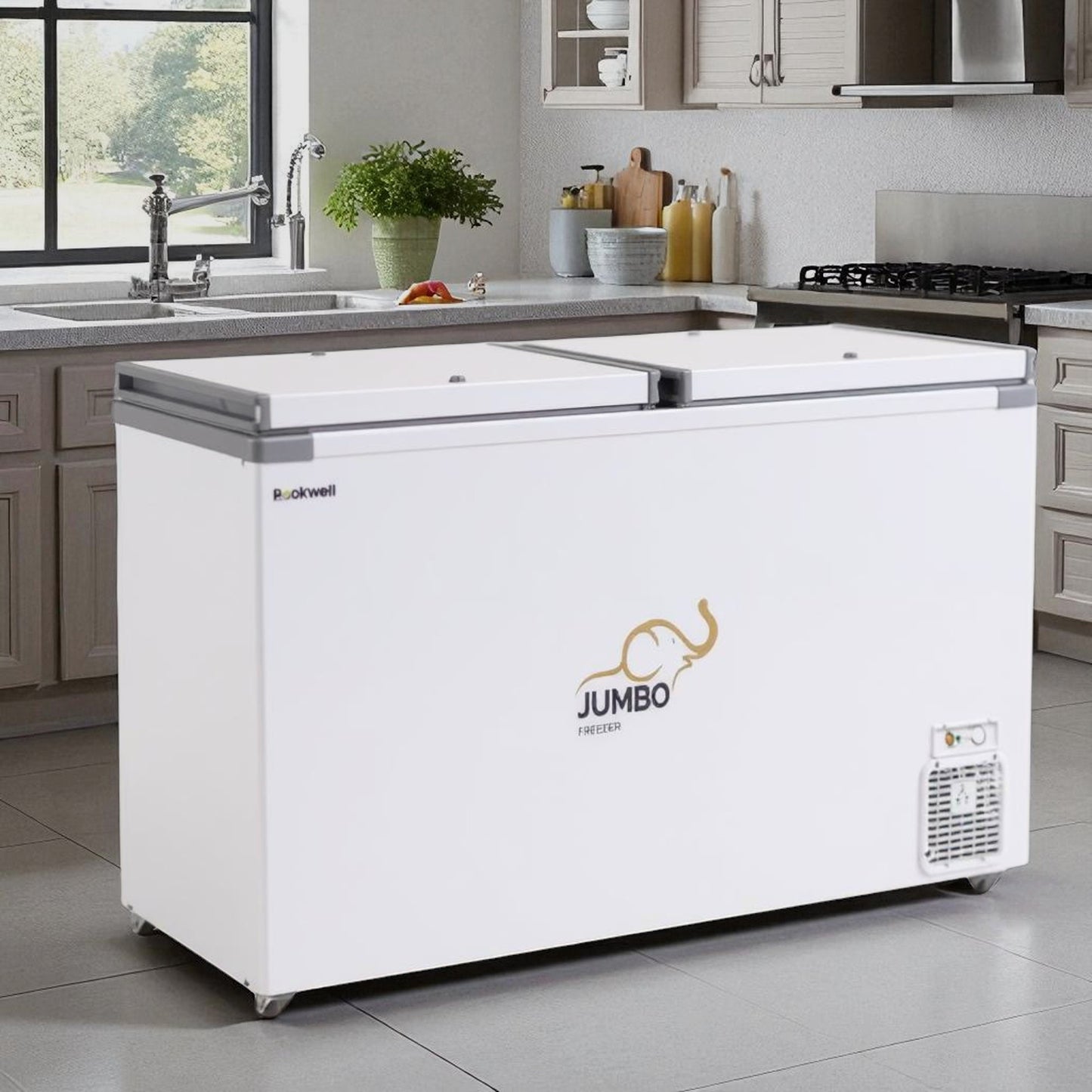 Rockwell Deep Freezer 490L Double Door (White) – 4 Star | Rockwell Freezer & Refrigerator