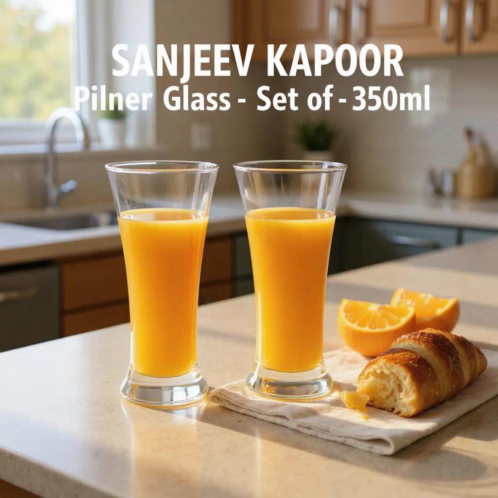 Sanjeev Kapoor Pilsner Glass Set of 6pcs – 350ml | Premium Sanjeev Kapoor Glass Set