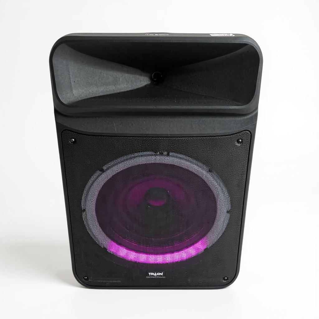 Trion Trolley Speaker – Portable 15" Party Speaker with Bluetooth, TWS & Guitar Input
