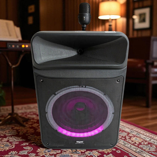Trion Trolley Speaker – Portable 15" Party Speaker with Bluetooth, TWS & Guitar Input