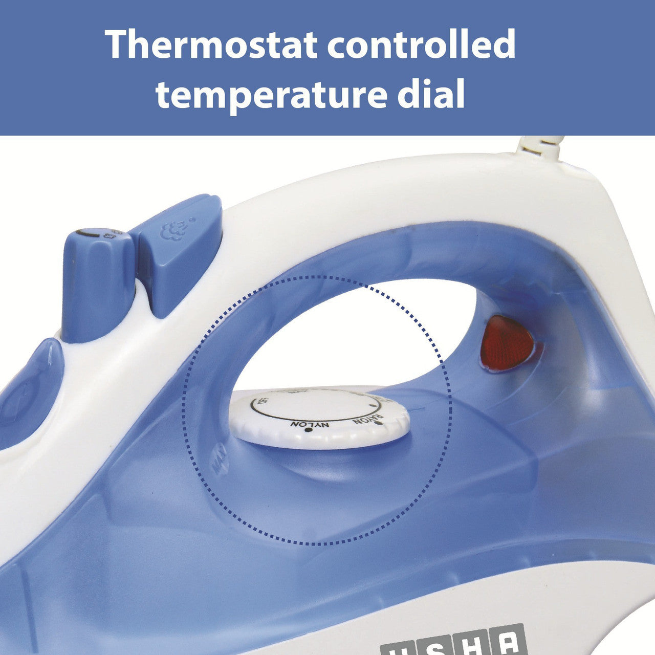 USHA SI 3713 1300 W Steam Iron – Blue | Non-Stick Soleplate, Spray & Self-Cleaning