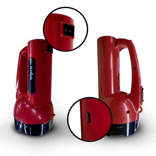 Wipro Emerald Plus Rechargeable Torch | 4000mAh Battery, 16H Backup
