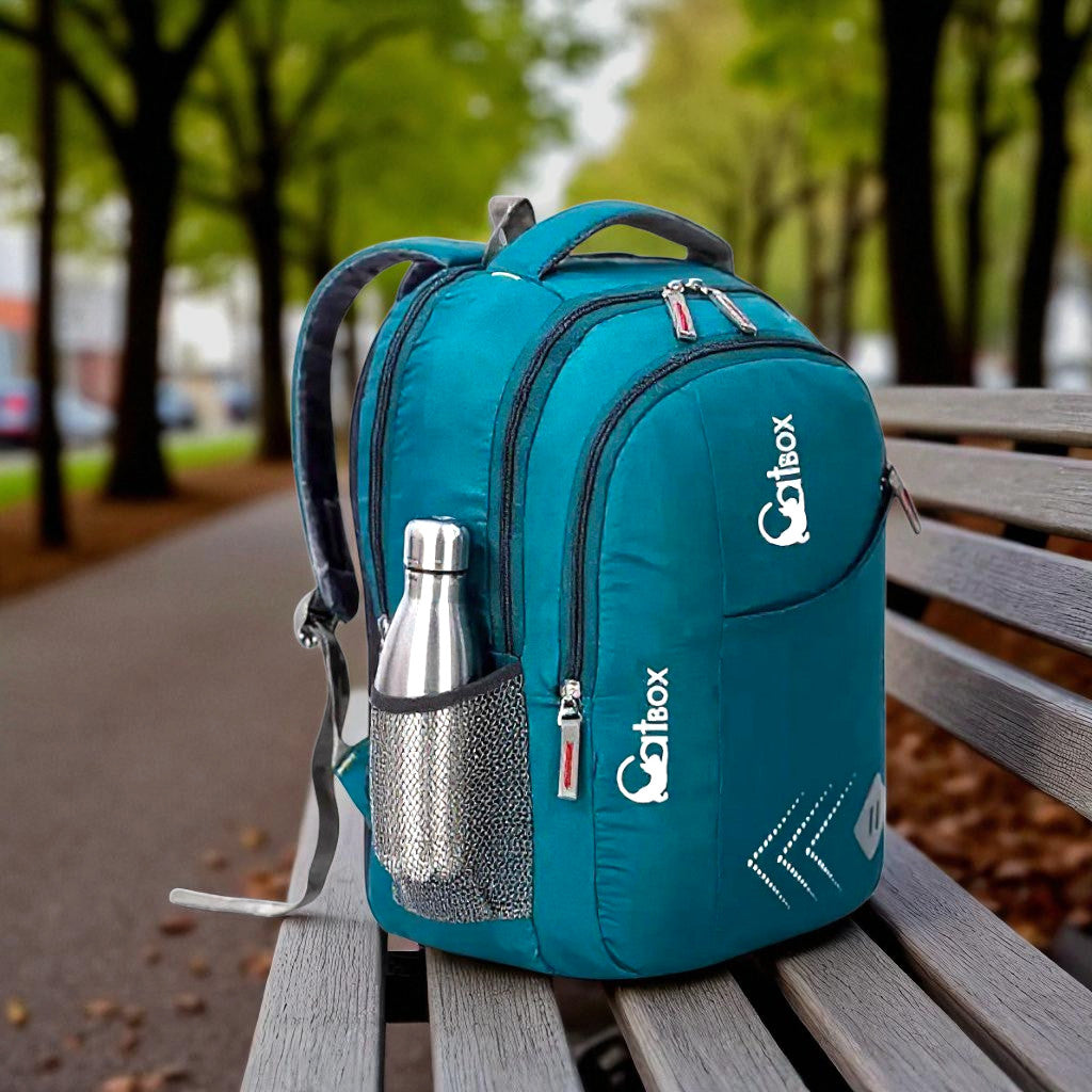 Boys School Bag - 35L Green Waterproof Multipurpose Backpack