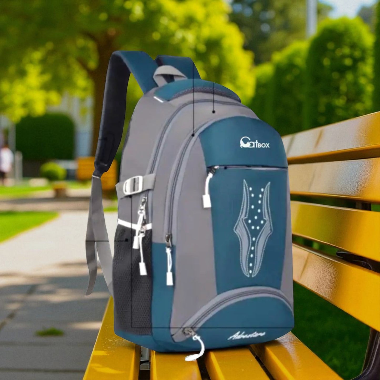 Boys School Bag - 35L Lightweight Grey Laptop Backpack