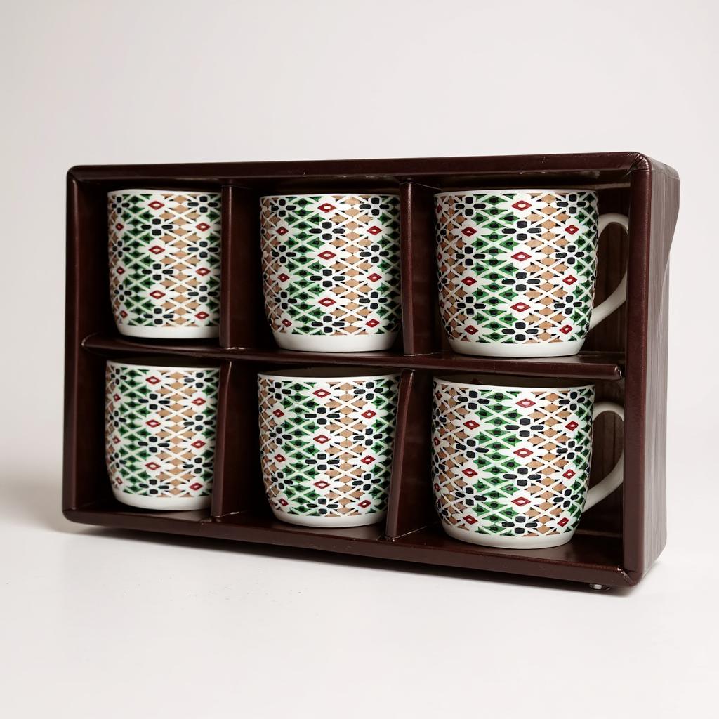 Handmade Flower Inspired Ceramic Tea and Coffee Cups – Set of 6 | Coffee Mugs for Home & Office